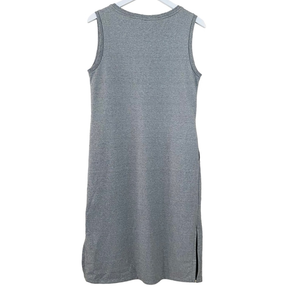 Mohnton Made Women Textured Sleeveless Midi Dress Grey Multi Color Size Small - Picture 7 of 8